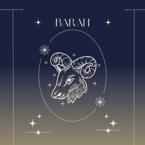 Ilustracja przedstawiająca horoskop roczny 2025 dla Barana.