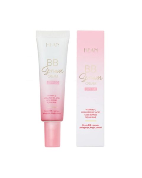Rozświetlający krem BB do twarzy SPF50 Hean BB Serum Cream. Zdjęcie produktowe.