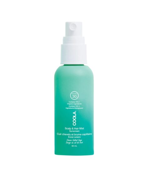 Spray SPF do skóry głowy i włosów Coola Classic Organic Scalp & Hair Mist SPF 50. Zdjęcie produktowe.