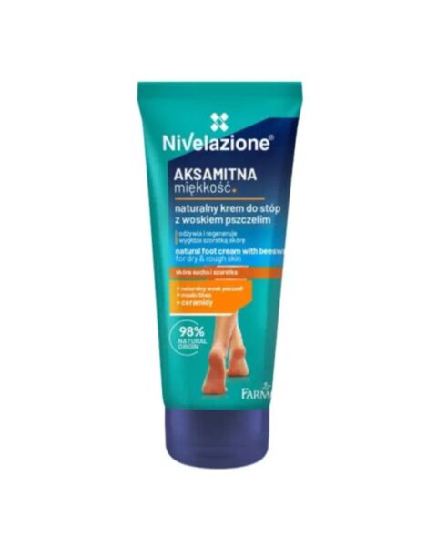Naturalny krem do stóp z woskiem pszczelim Nivelazione Aksamitna Miękkość. Zdjęcie produktowe.