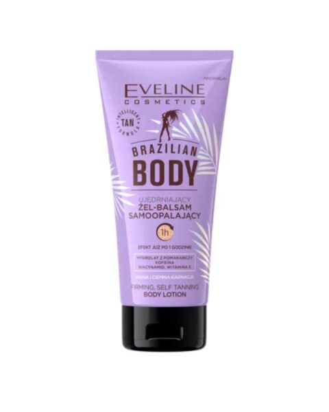 Ujędrniający i jednocześnie samoopalający żel-balsam Eveline Cosmetics Brazilian Body. Zdjęcie produktowe.