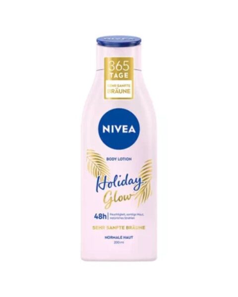 Brązujący balsam do ciała idealny dla początkujących Nivea Holiday Glow. Zdjęcie produktowe.