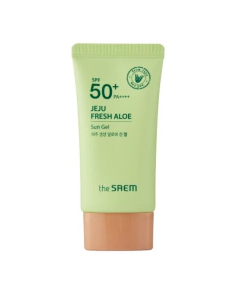Ochronny krem do twarzy z aloesem SPF 50 Jeju Fresh Aloe Sun Gel. Zdjęcie produktowe.