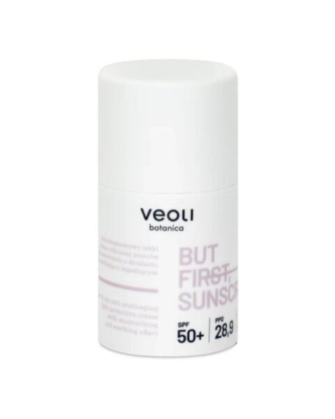 Krem ochronny przeciw fotostarzeniu SPF 50 But First Sunscreen. Zdjęcie produktowe.