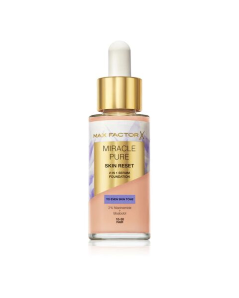 Pielęgnacyjny podkład na lato dla dojrzałej cery Max Factor Miracle Pure Skin Reset. Zdjęcie produktowe.