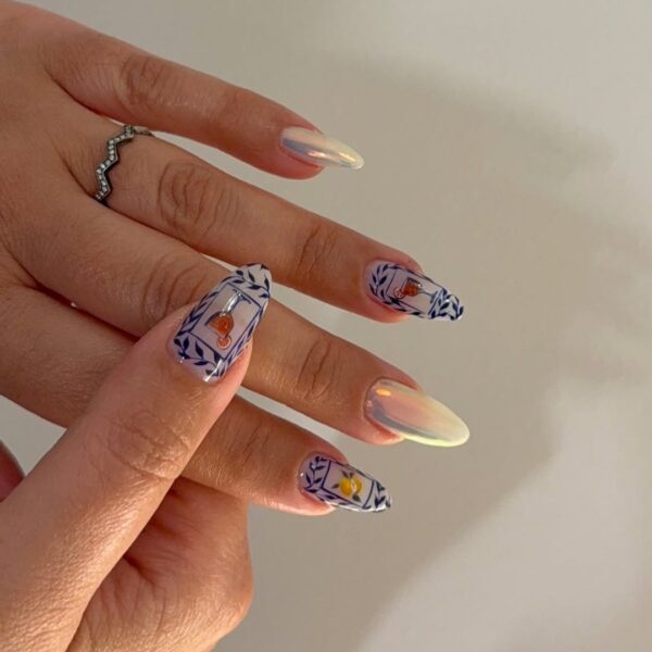 Paznokcie w stylu "Italian Summer Manicure" /fot. Iinstagram.com/julie.naillery