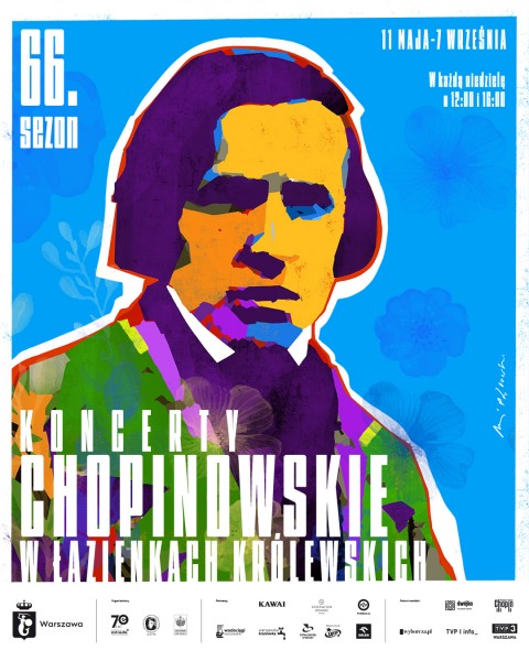 Plakat reklamujący koncerty chopinowskie.