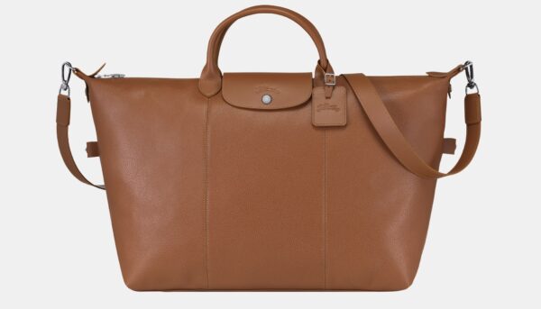 Brązowa torba ze skóry Longchamp - Le Foulonné L Travel bag /fot. Longchamp.com