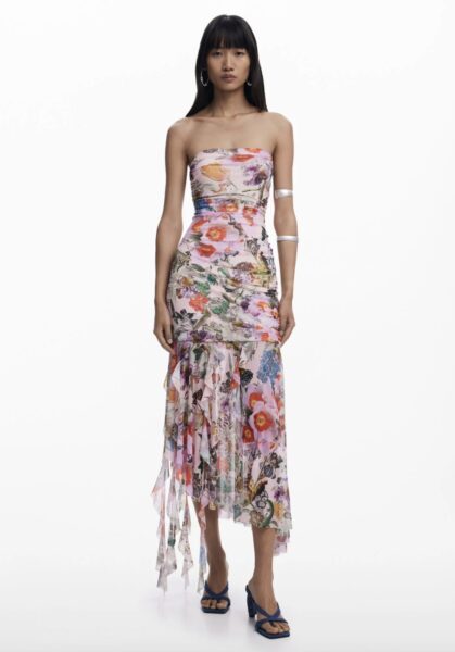 Sukienka midi w kwiatowy print Desigual /fot. Desigual.com