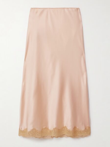 Spódnica midi z koronkowym wykończeniem The Row /fot. Net-a-porter.com