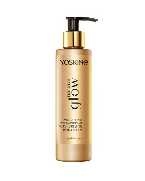 Nawilżający balsam do ciała z drobinkami Yoskine Yoskine Natural Glow. Zdjęcie produktowe.