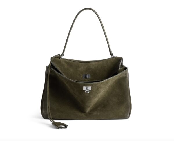 Zielona zamszowa torba Balenciaga /fot. Balenciaga.com