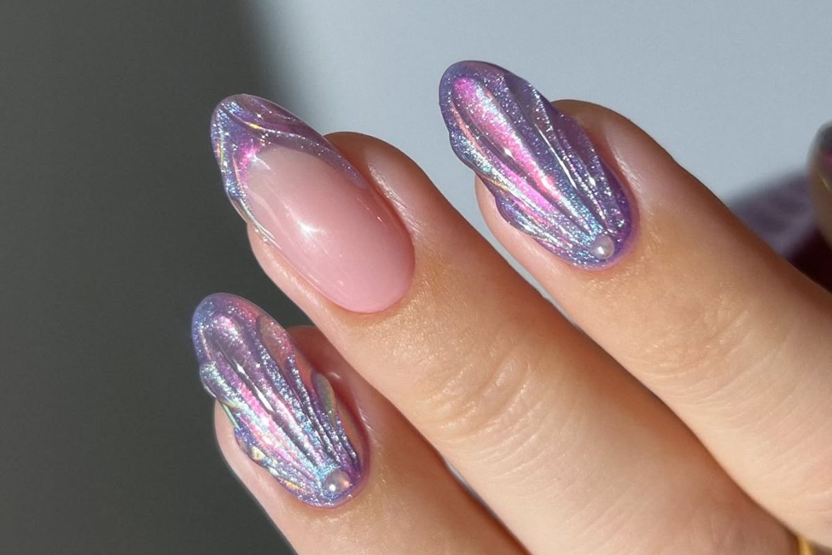 Mermaid nails – bajkowe, syrenkowe paznokcie na końcówkę lata 2025