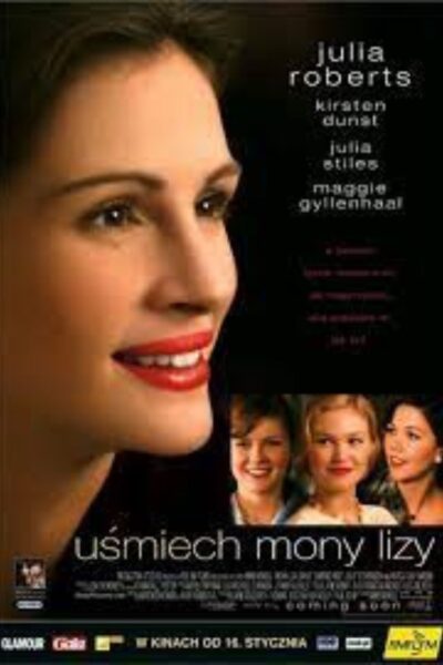 Plakat promujący film „Uśmiech Mony Lisy” („Mona Lisa’s Smile”).