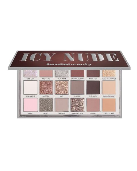 Paleta cieni do powiek Huda Beauty Icy Nude Eyeshadow Palette. Zdjęcie produktowe.