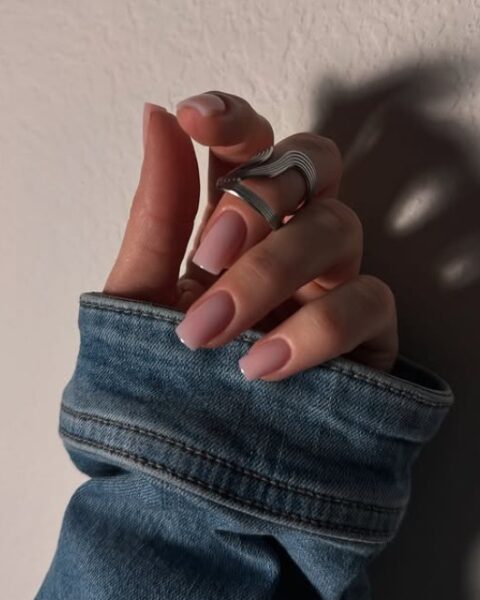 Nude nails. 