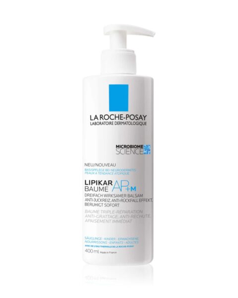 Balsam przeciw podrażnieniom i swędzeniu skóry La Roche-Posay Lipikar Baume AP+M. Zdjęcie produktowe.