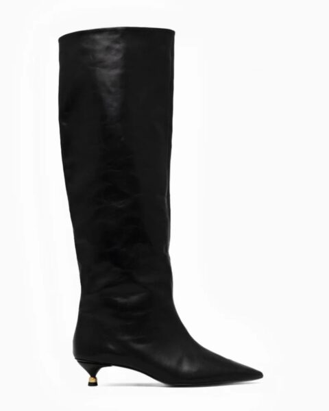 Kozaki kitten heels Vanda Novak, Lisa Deep Black. Zdjęcie produktowe.