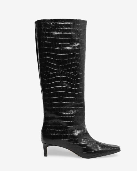 Kozaki kitten heels Vistula, Skórzane kozaki na obcasie 0000BU4065. Zdjęcie produktowe.