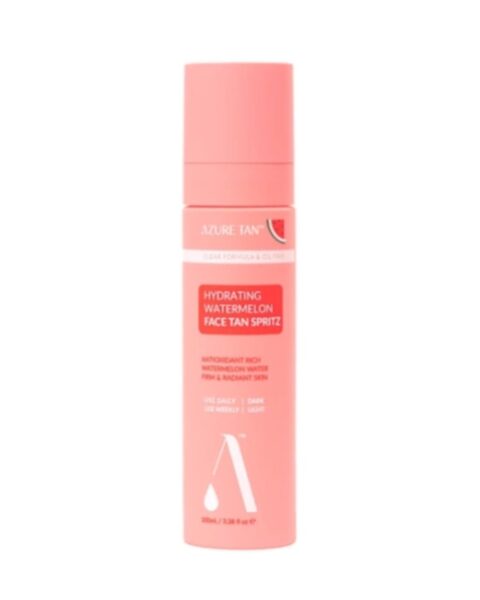Stopniowo opalająca mgiełka do twarzy Azure Tan Hydrating Watermelon. Zdjęcie produktowe.