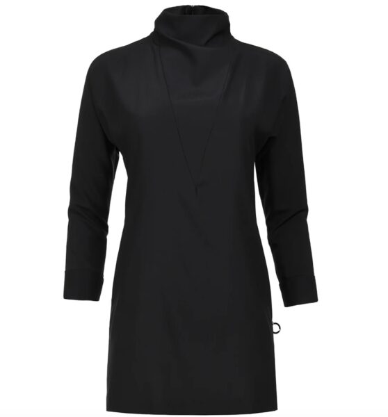 Czarna mini Nuit Noir elastyczna sukienka z naturalnego jedwabiu ANIA KUCZYŃSKA